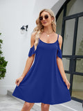 Ruffled Scoop Neck Mini Dress - Trendsi