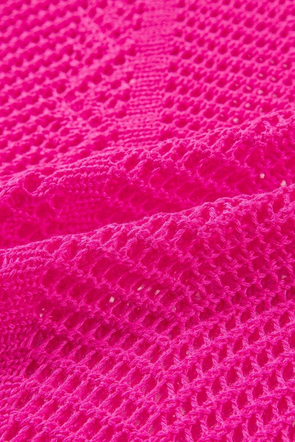 Scallop Edge Half Sleeve Pointelle Knit Top - Trendsi - Flyclothing LLC