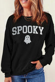 SPOOKY Round Neck Long Sleeve Sweatshirt - Trendsi - Flyclothing LLC
