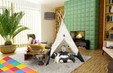 51 x 55 x 73 White and Blue Fabric Tent - Homeroots - Flyclothing LLC