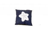 17" Blue and White Linen Throw Pillow - Homeroots