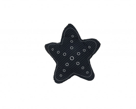 12" X 12" Blue and White Star Linen Throw Pillow - Homeroots