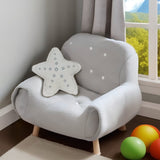 12" X 12" Blue and White Star Linen Throw Pillow - Homeroots