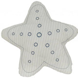 12" X 12" Blue and White Star Linen Throw Pillow - Homeroots