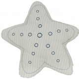 12" X 12" Blue and White Star Linen Throw Pillow - Homeroots - Flyclothing LLC