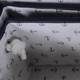 13.5" X 17" X 22.5" Blue Fabric Basket With Bow Decoration Set Of 5 - Homeroots - Flyclothing LLC