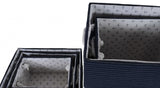 13.5" X 17" X 22.5" Blue Fabric Basket With Bow  Decoration Set Of 5 - Homeroots
