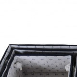13.5" X 17" X 22.5" Blue Fabric Basket With Bow Decoration Set Of 5 - Homeroots - Flyclothing LLC