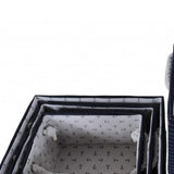 13.5" X 17" X 22.5" Blue Fabric Basket With Bow Decoration Set Of 5 - Homeroots - Flyclothing LLC