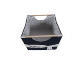 12" X 12.5" X 9.5" White Blue Foldable Fabric  Basket Set Of 3 - Homeroots