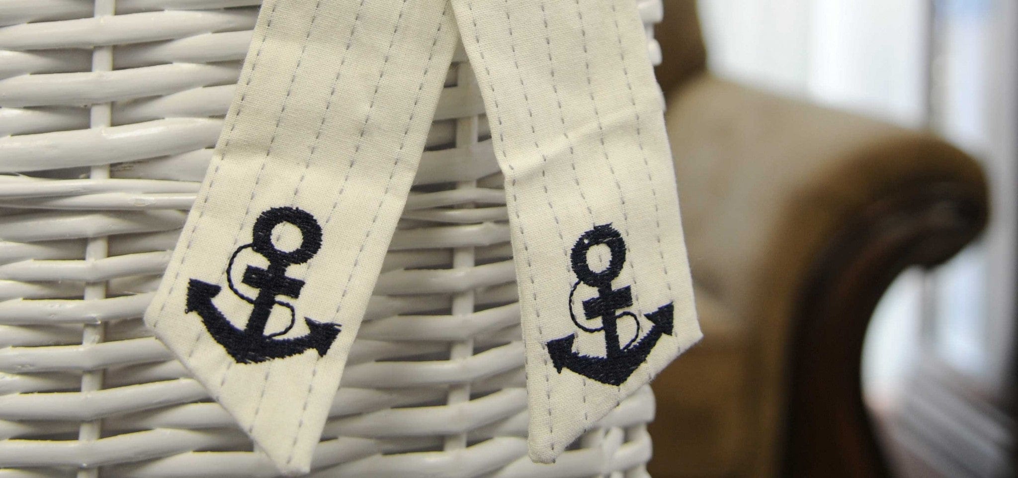 14" X 17.5" X 19.5" White blue rectangular willow Basket Set Of 5 - Homeroots - Flyclothing LLC