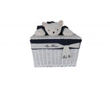 15.5" X 23.5" X 22" White blue rectangular bear Design Basket Set Of 5 - Homeroots