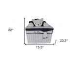 15.5" X 23.5" X 22" White blue rectangular bear Design Basket Set Of 5 - Homeroots - Flyclothing LLC