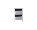 12.5" X 16" X 25" White Blue  Portable 2 Drawers - Homeroots