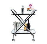 16.5" X 26.25" X 30.5" Chrome Xshape  Bar Cart - Homeroots