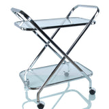 16.5" X 26.25" X 30.5" Chrome Xshape  Bar Cart - Homeroots