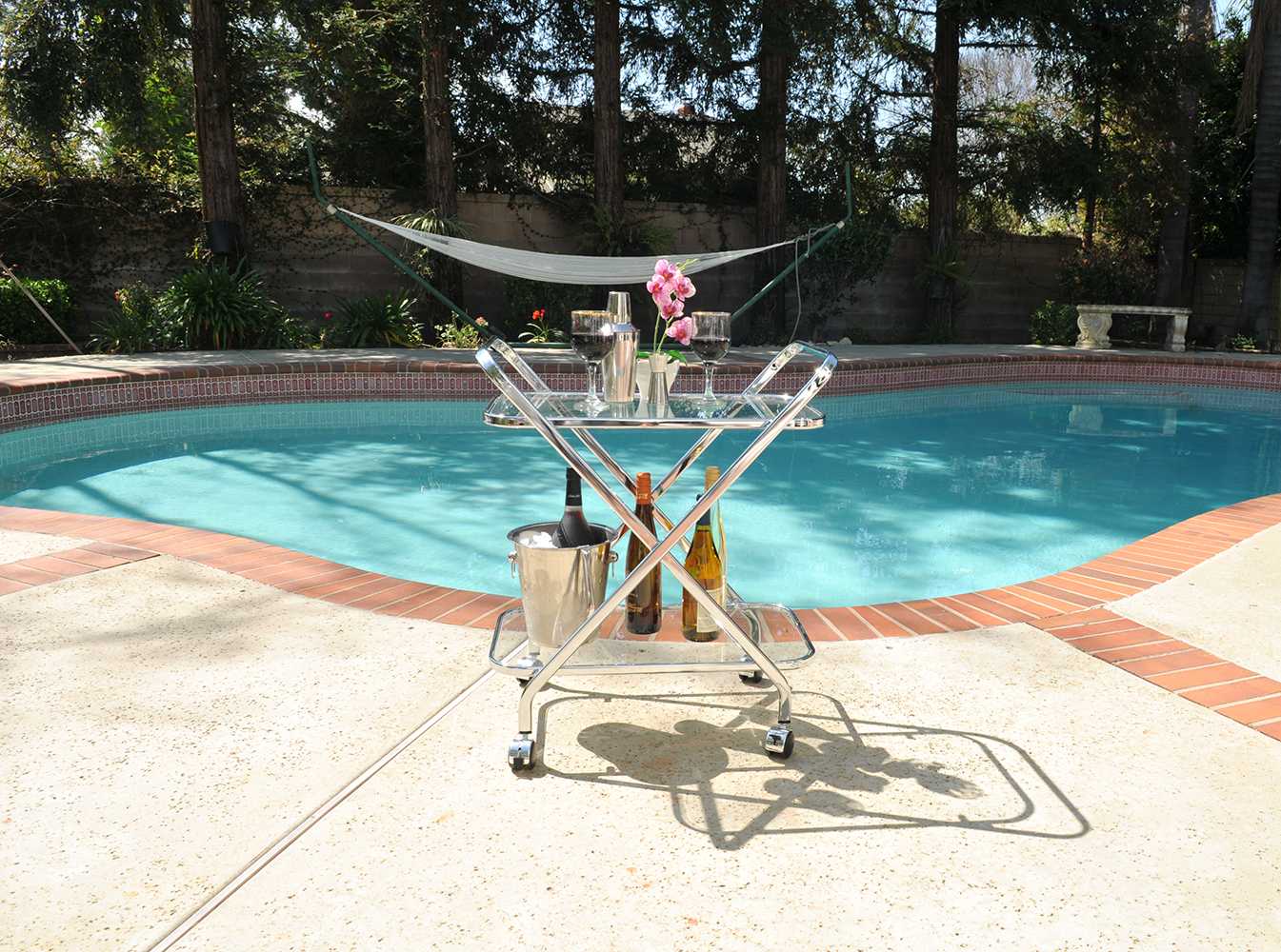 16.5" X 26.25" X 30.5" Chrome Xshape Bar Cart - Homeroots - Flyclothing LLC