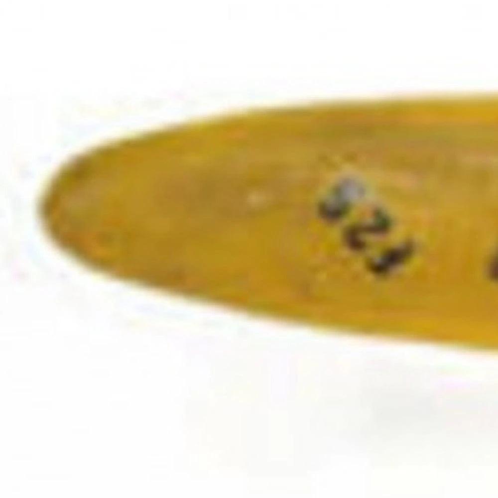 5" Yellow and Black Metal Hand Painted Figurine Tabletop Sculpture - Homeroots