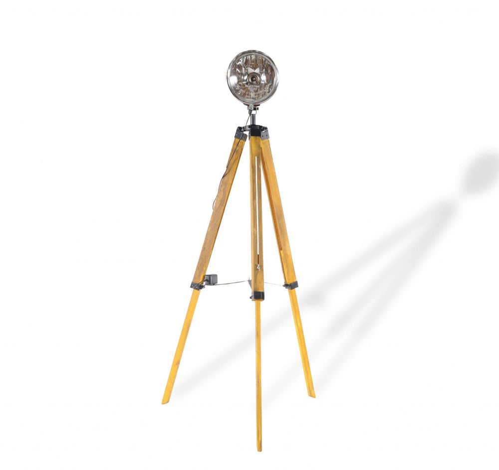 35" Distressed Tripod Floor Lamp With Cone - Homeroots - Flyclothing LLC