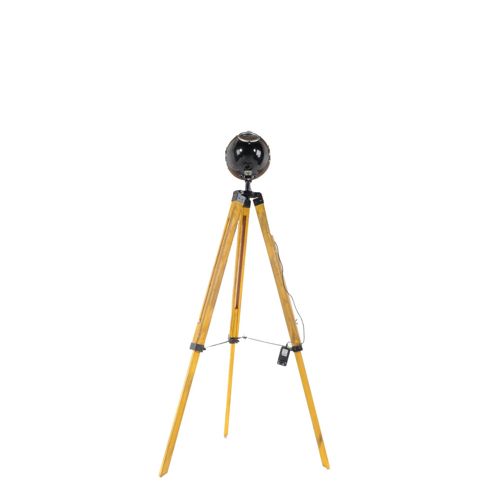 35" Distressed Tripod Floor Lamp With Cone - Homeroots - Flyclothing LLC