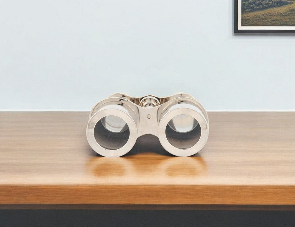 5" Brass Aluminum Hand Painted Decorative Binocular Tabletop Sculpture - Homeroots