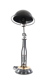 33" Black Metal Desk Table Lamp With Black Bowl Shade - Homeroots - Flyclothing LLC