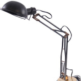 33" Black Metal Desk Table Lamp With Black Bowl Shade - Homeroots - Flyclothing LLC