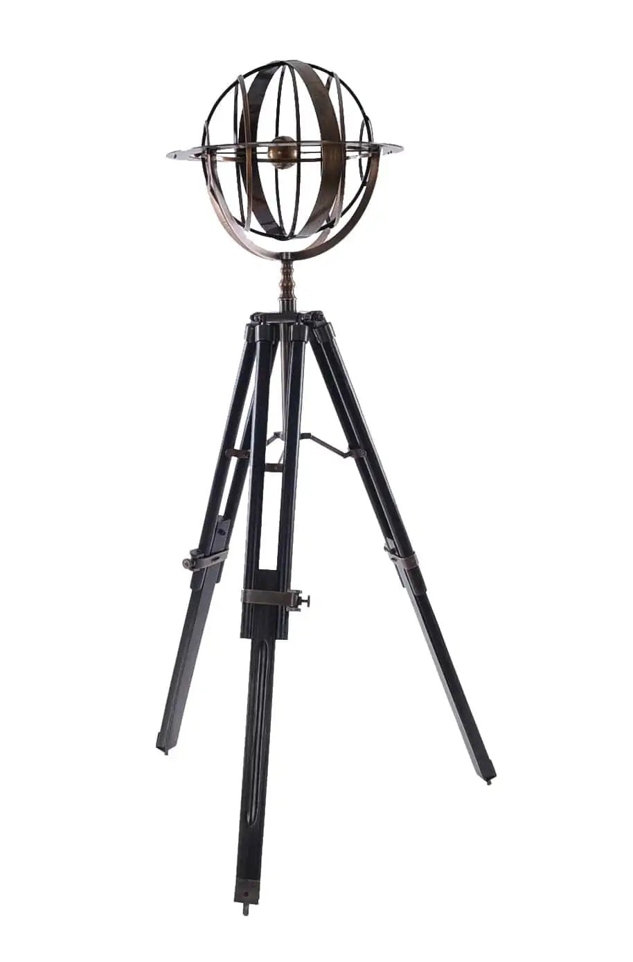 25" X 25" X 45.75" Brass Armillary With Wood Stand - Homeroots