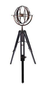 25" X 25" X 45.75" Brass Armillary With Wood Stand - Homeroots - Flyclothing LLC
