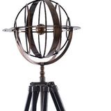 25" X 25" X 45.75" Brass Armillary With Wood Stand - Homeroots - Flyclothing LLC