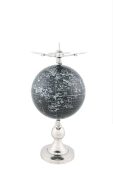 10" X 8.5" X 18" Airplane On Globe With Brass Stand - Homeroots - Flyclothing LLC
