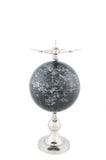 10" X 8.5" X 18" Airplane On Globe With Brass Stand - Homeroots