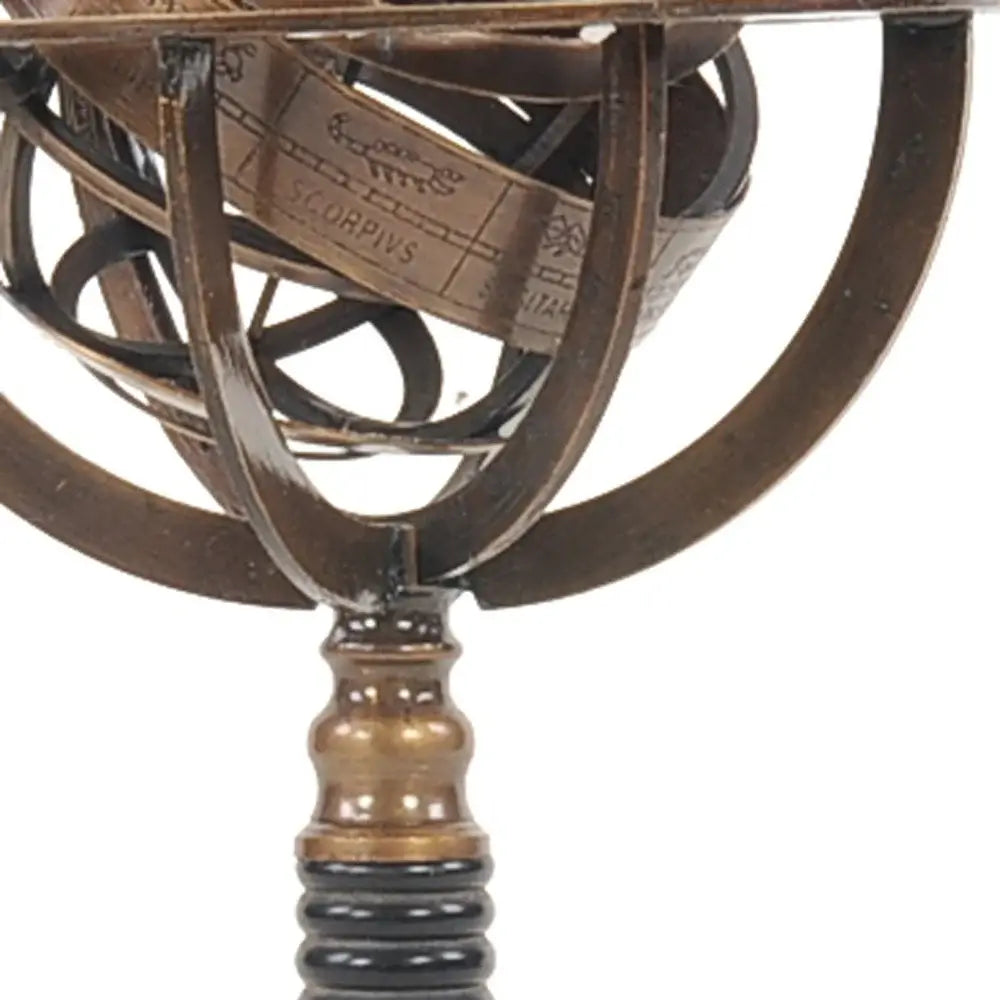 5.5" X 5.5" X 12" Brass Armillary On Horn Stand - Homeroots - Flyclothing LLC