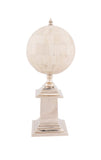 6.5" X 6.5" X 14.5" Bone Globe With Alluminum Base - Homeroots