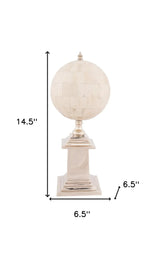 6.5" X 6.5" X 14.5" Bone Globe With Alluminum Base - Homeroots - Flyclothing LLC