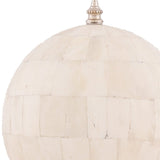 6.5" X 6.5" X 14.5" Bone Globe With Alluminum Base - Homeroots