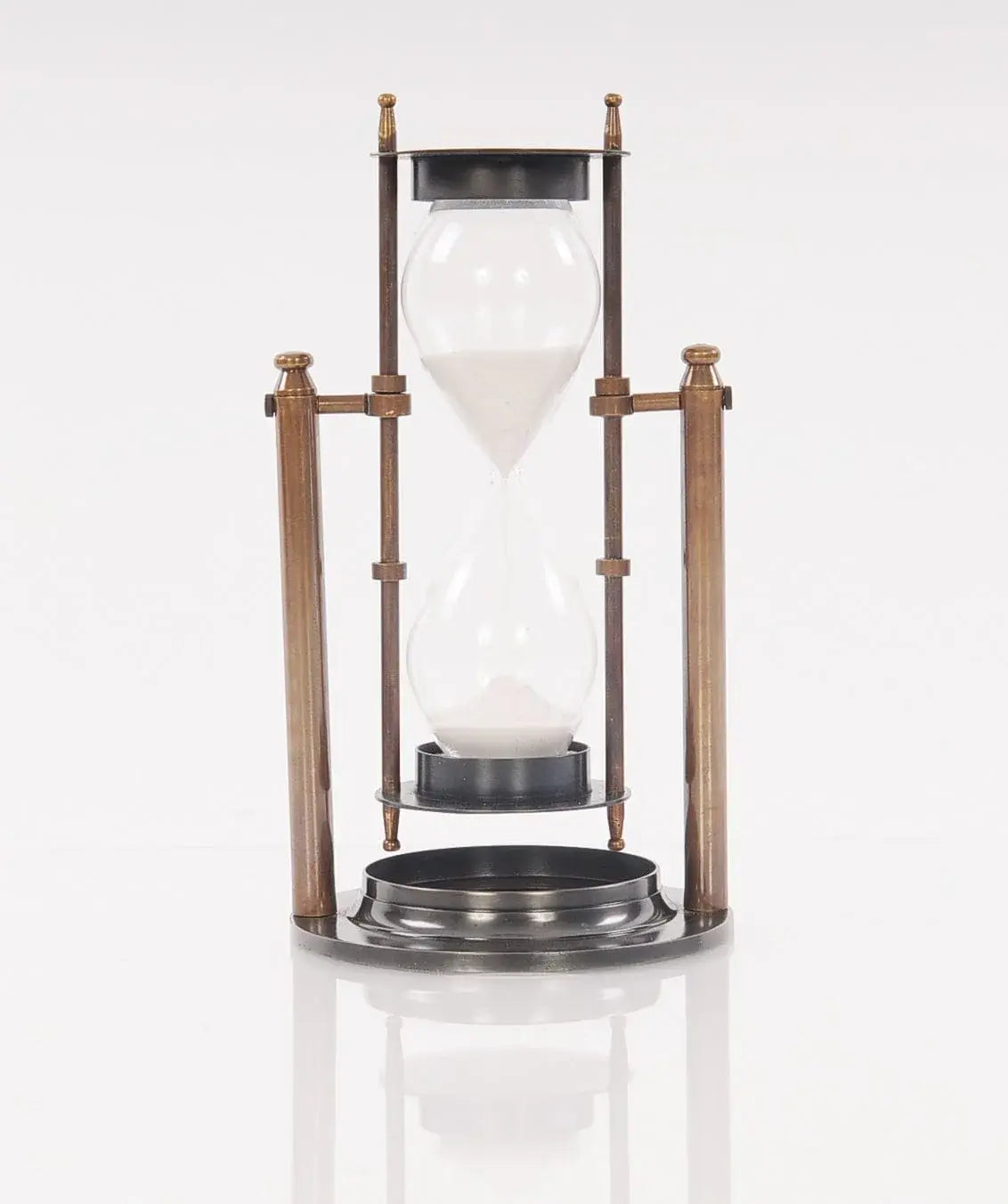 4.5" X 4.5" X 8.5" Brass Revolving Sandtimer - Homeroots - Flyclothing LLC