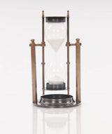 4.5" X 4.5" X 8.5" Brass Revolving Sandtimer - Homeroots - Flyclothing LLC