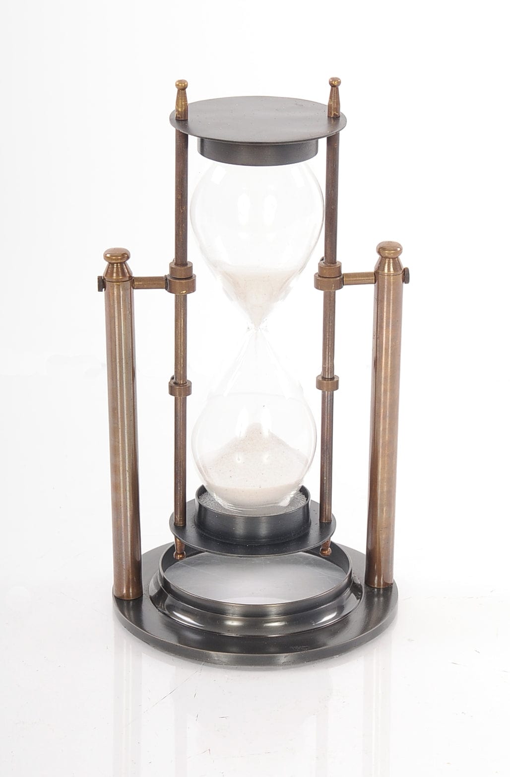 4.5" X 4.5" X 8.5" Brass Revolving Sandtimer - Homeroots - Flyclothing LLC