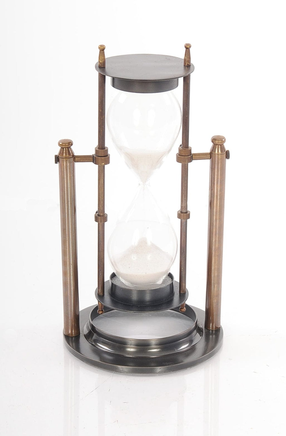 4.5" X 4.5" X 8.5" Brass Revolving Sandtimer - Homeroots