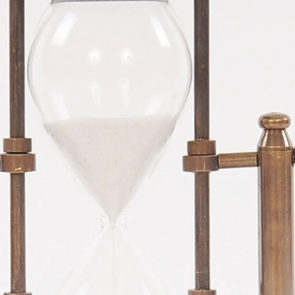 4.5" X 4.5" X 8.5" Brass Revolving Sandtimer - Homeroots - Flyclothing LLC