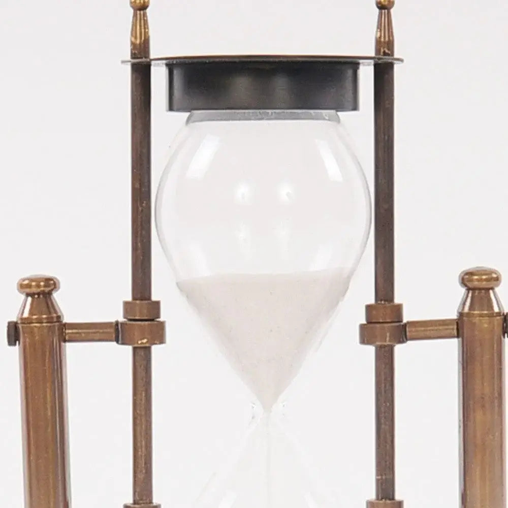 4.5" X 4.5" X 8.5" Brass Revolving Sandtimer - Homeroots - Flyclothing LLC