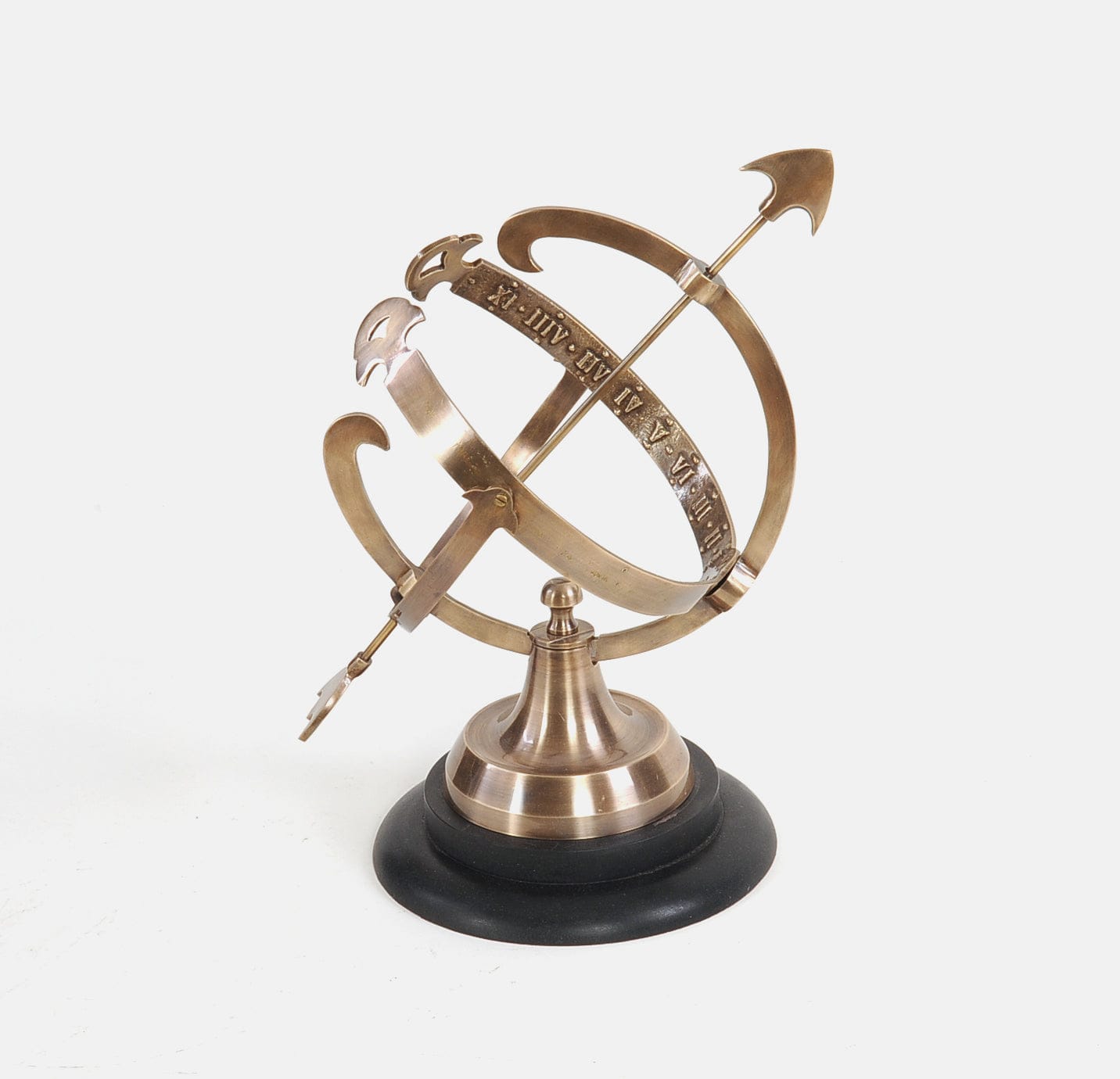 14" Brass and Black Metal Hand Painted Figurine Tabletop Sculpture - Homeroots - Flyclothing LLC