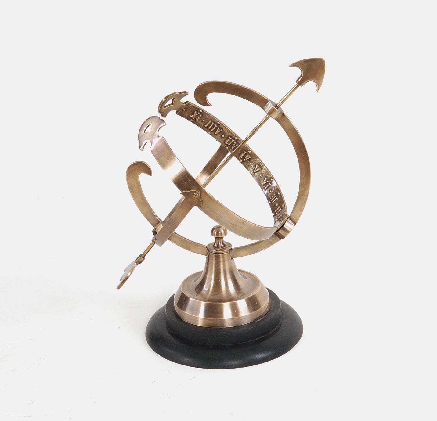 14" Brass and Black Metal Hand Painted Figurine Tabletop Sculpture - Homeroots - Flyclothing LLC