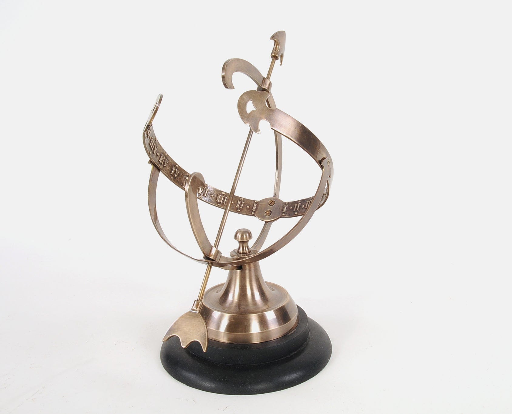 14" Brass and Black Metal Hand Painted Figurine Tabletop Sculpture - Homeroots - Flyclothing LLC