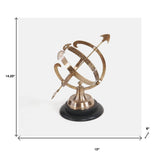 14" Brass and Black Metal Hand Painted Figurine Tabletop Sculpture - Homeroots - Flyclothing LLC