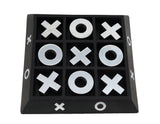 Nickel And Dark Wood Tic Tac Toe Game Sculpture - Homeroots