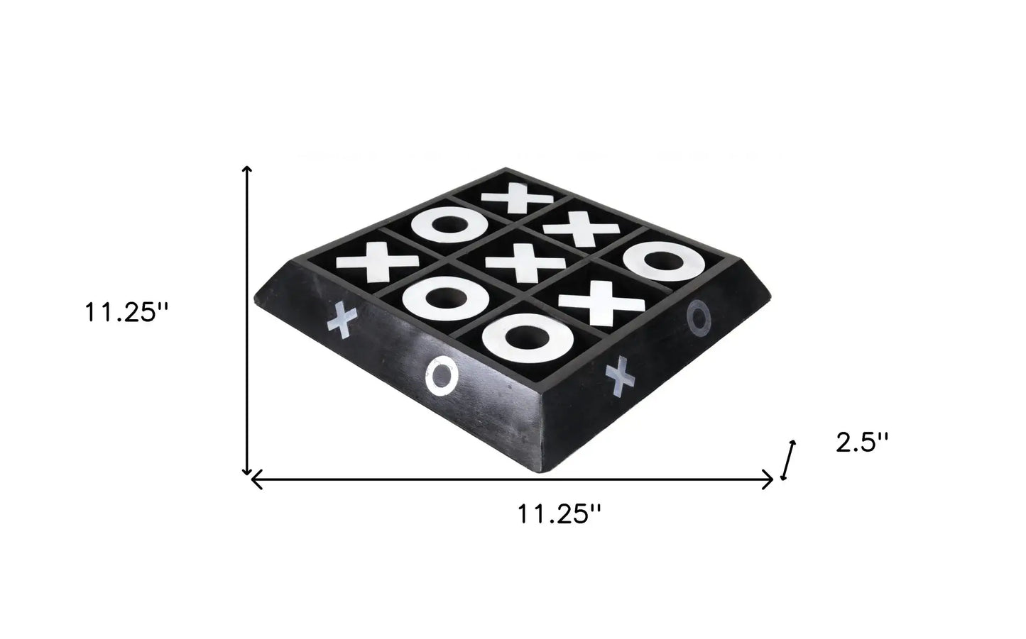 Nickel And Dark Wood Tic Tac Toe Game Sculpture - Homeroots - Flyclothing LLC