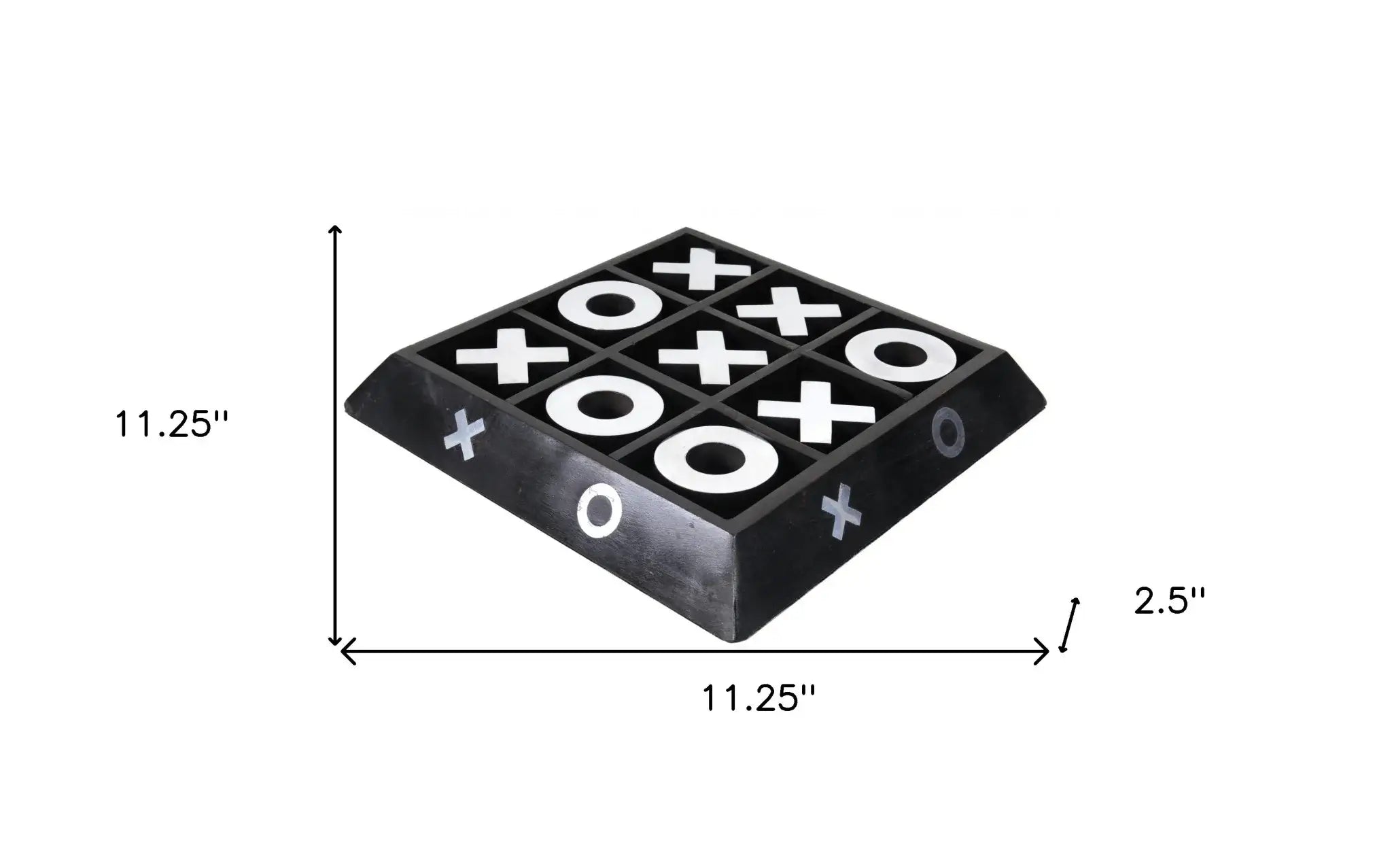 Nickel And Dark Wood Tic Tac Toe Game Sculpture - Homeroots - Flyclothing LLC