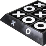 Nickel And Dark Wood Tic Tac Toe Game Sculpture - Homeroots